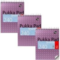 Bloc-notes Pukka Metallic Quadrillé Reliure à double fil supérieure Carton Dos cartonné Violet Perforé 3 unités