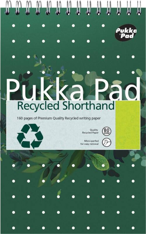 Bloc-notes Pukka A5 Ligné Reliure à double fil Reliure supérieure Carton Dos cartonné Vert Perforé  160 Pages 3 Unités de 160 Feuilles 