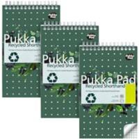 Bloc-notes Pukka A4 Quadrillé Reliure à double fil supérieure Carton Dos cartonné Vert Perforé 3 unités