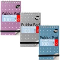 Bloc-notes Pukka A7 Quadrillé Reliure à double fil supérieure Carton Dos cartonné Assortiment Non perforé 6 unités