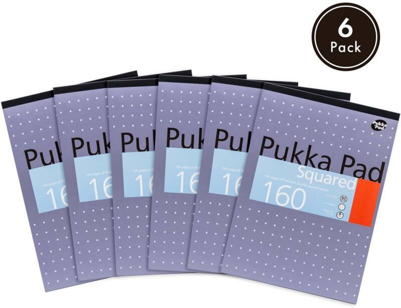 Bloc de recharge Pukka Metallic Collé A4 Quadrillé Carton Dos cartonné Violet Non perforé 6 unités