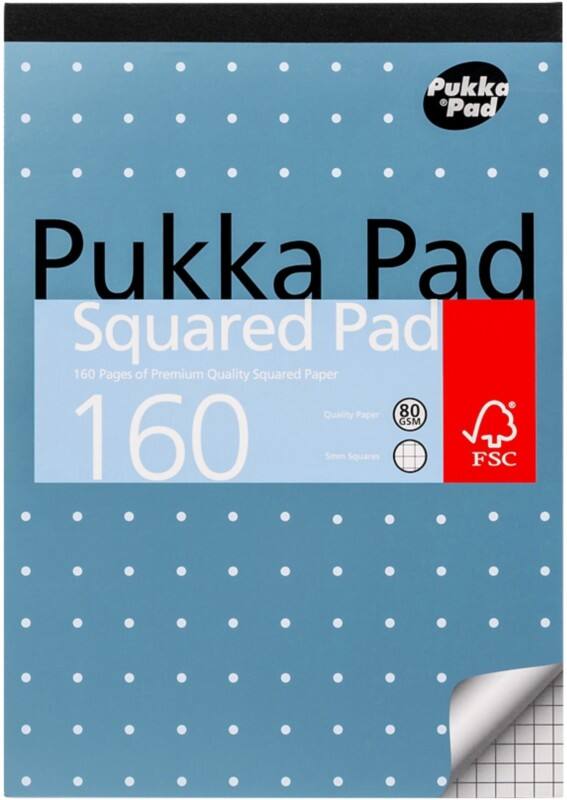 Bloc de recharge Pukka Metallic Collé A5 Quadrillé Carton Dos cartonné Argenté Non perforé 6 unités