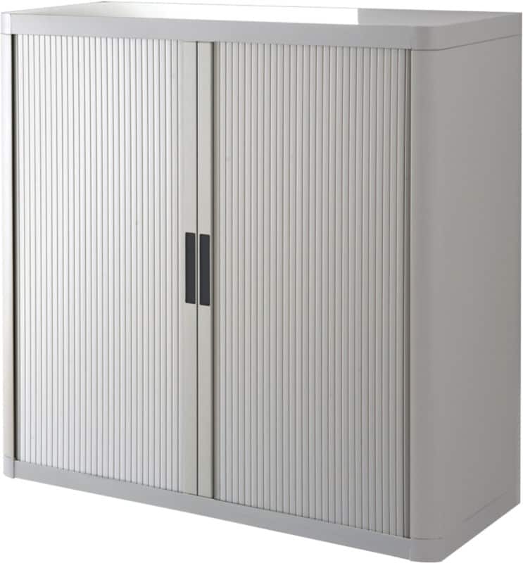 Armoire à portes rideaux Paperflow Easy Office Acier, PS (Polystyrène) 2 Étagères Verrouillable 1100 x 415 x 1040 mm Gris