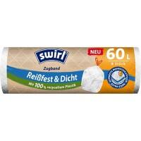 Sac-poubelle Swirl Tearproof & Tight 60 L Poignées coulissantes Transparent Plastique 8 unités