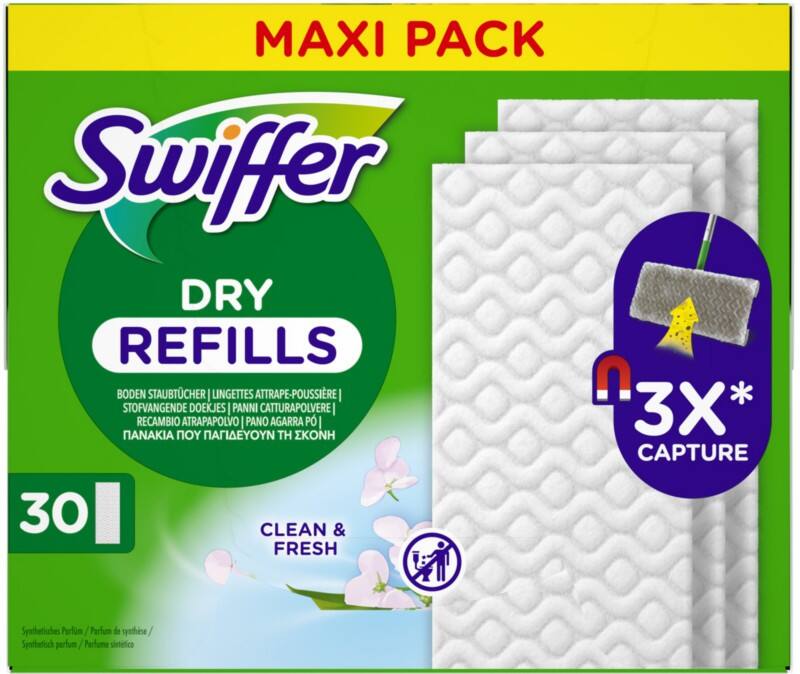 Recharges de lingettes sèches Swiffer 30 unités