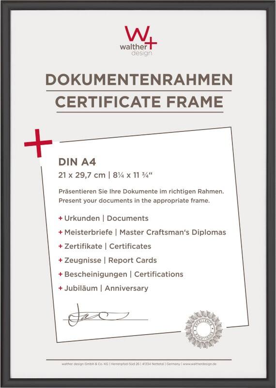 Cadre photo walther design A4 Noir KV130B 22,2 (L) x 1,4 (P) x 31 (H) cm KV130B