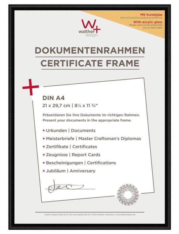 Cadre photo walther design A4 Noir KVX130B 22,2 (L) x 1,4 (P) x 31 (H) cm KVX130B