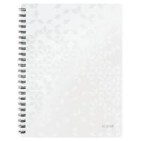 Leitz WOW Notebook A4 quadrillé, relié par fil avec couverture en PP 46380001 160 pages 80 feuilles Blanc