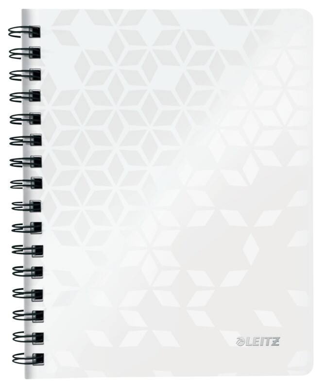 Leitz WOW Notebook A5 quadrillé, relié par fil avec couverture en PP 46410001 160 pages 80 feuilles Blanc