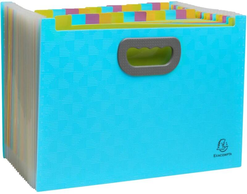 Trieur Exacompta Pop'N Co A4 PP (Polypropylène) Vierge Cyan 55199E