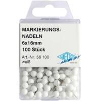 Épingles pour carte WEDO Métal Blanc 100 unités