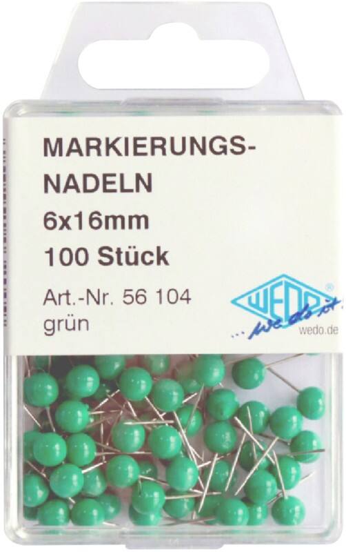 Épingles pour carte WEDO Métal Vert 100 unités