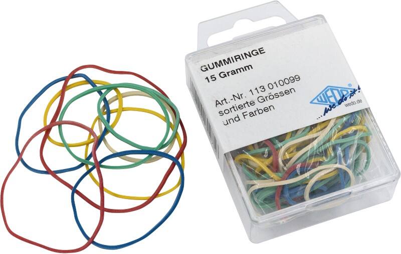 Élastiques en caoutchouc WEDO 20 mm Ø Assortiment 15 Unités