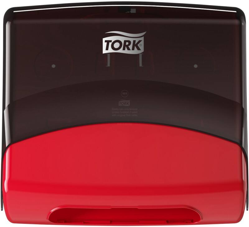 Distributeur de chiffons pliés Tork W4 Plastique Noir, rouge 20,6 x 42,7 x 39,4 cm 654008