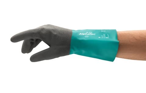 Gants de protection Ansell AlphaTec Chemical Protection Non jetables Nitrile, Nylon Taille 10 Gris, turquoise 6 paires de 2 Gants