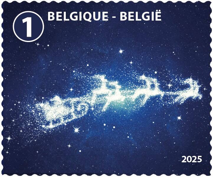 Timbres-poste bpost Noël 2025 Non Prior BE Autocollant 100 Unités
