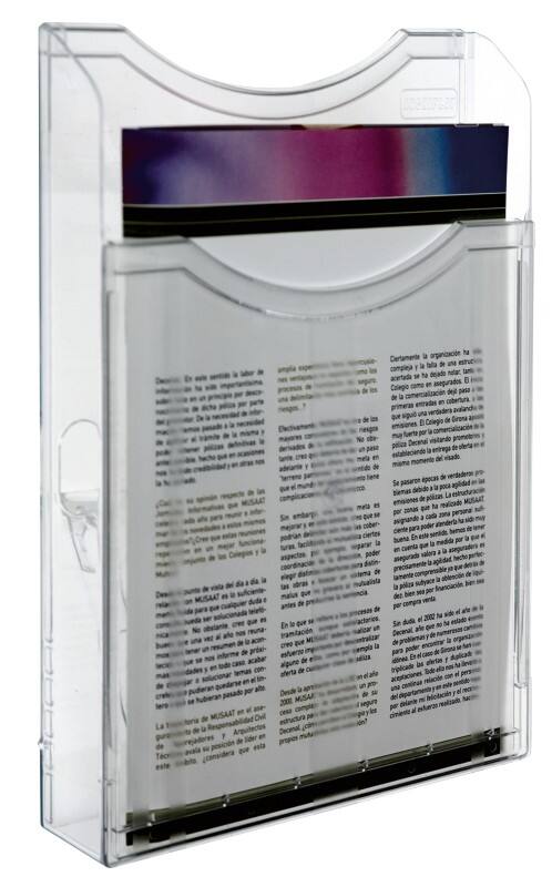 Porte-brochures A4 Portrait Archivo 2000 Montage mural Transparent 6121M CS TP 23,5 x 3,5 x 30 cm 6121M CS TP 2 Unités