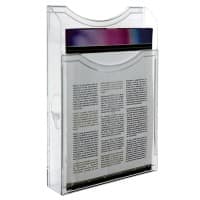 Porte-brochures A4 Portrait Archivo 2000 Montage mural Transparent 6121M CS TP 23,5 x 3,5 x 30 cm 2 Unités