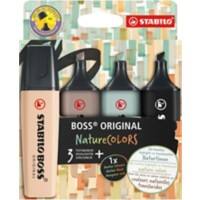 Surligneur STABILO BOSS ORIGINAL Multicolore Large Biseauté - 5 mm 4 Unités