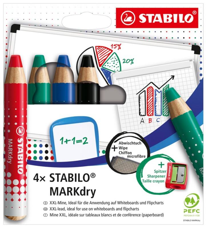 Marqueur pour tableau blanc STABILO MARKdry Assortiment Extra large Crayon 10 mm 5 Unités