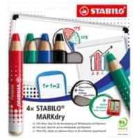 Marqueur pour tableau blanc STABILO MARKdry Assortiment Extra large Crayon  5 Unités 