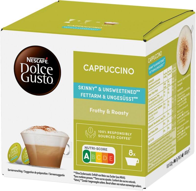 Capsules de café NESCAFÉ Dolce Gusto Café torréfié moulu et lait écrémé en poudre 16 unités
