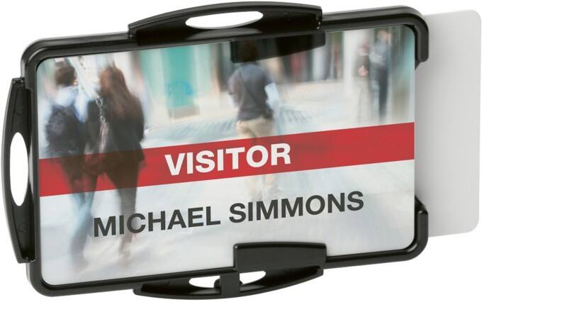 Porte-cartes DURABLE Double Sans clip 9,5 x 7 cm PS (Polystyrène) Noir 10 unités