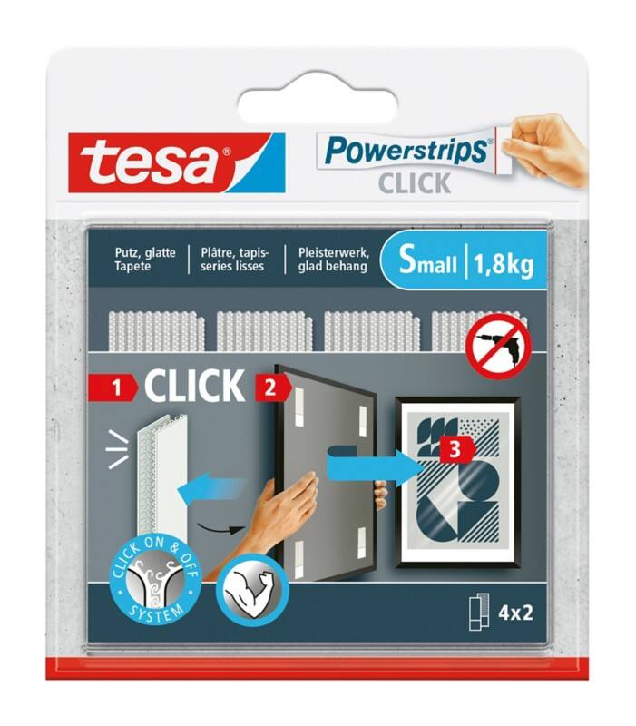 Crochet autocollant tesa tesa Powerstrips Click Blanc