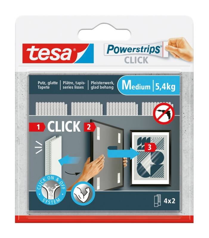 Crochet autocollant tesa tesa Powerstrips Click Blanc