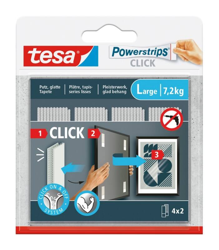 Crochet autocollant tesa tesa Powerstrips Click Blanc