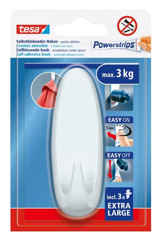 Crochet autocollant tesa tesa Powerstrips Blanc