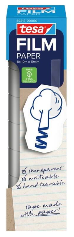 Ruban adhésif de bureau tesa tesafilm 59213 Transparent 19 mm (L) x 10 m (L) Papier   8 Unités