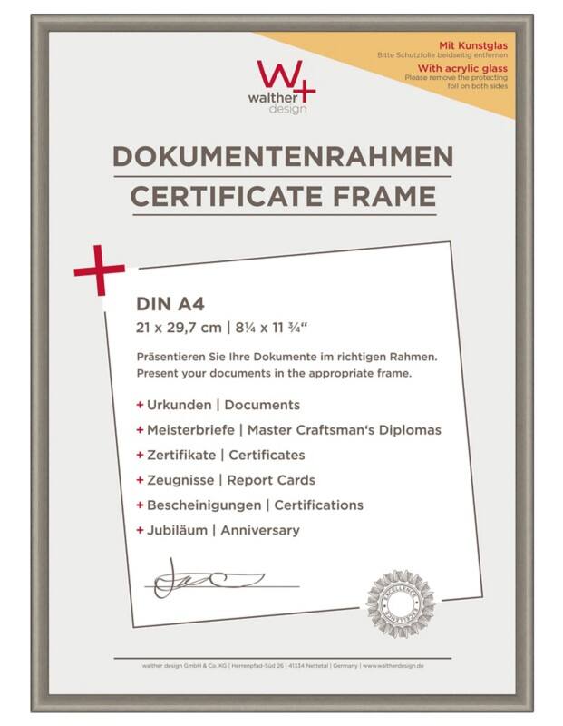 Cadre photo walther design A4 Argenté KVX130D 22,2 (L) x 1,4 (P) x 31 (H) cm KVX130D