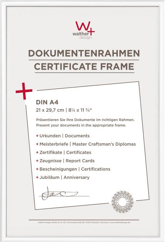 Cadre photo walther design A4 Blanc KV130W 22,2 (L) x 1,4 (P) x 31 (H) cm KV130W