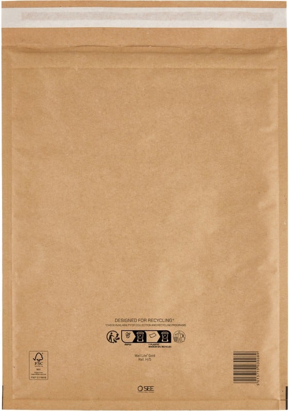 Enveloppes matelassées Mail Lite H/5 Doré Bande adhésive 100 unités