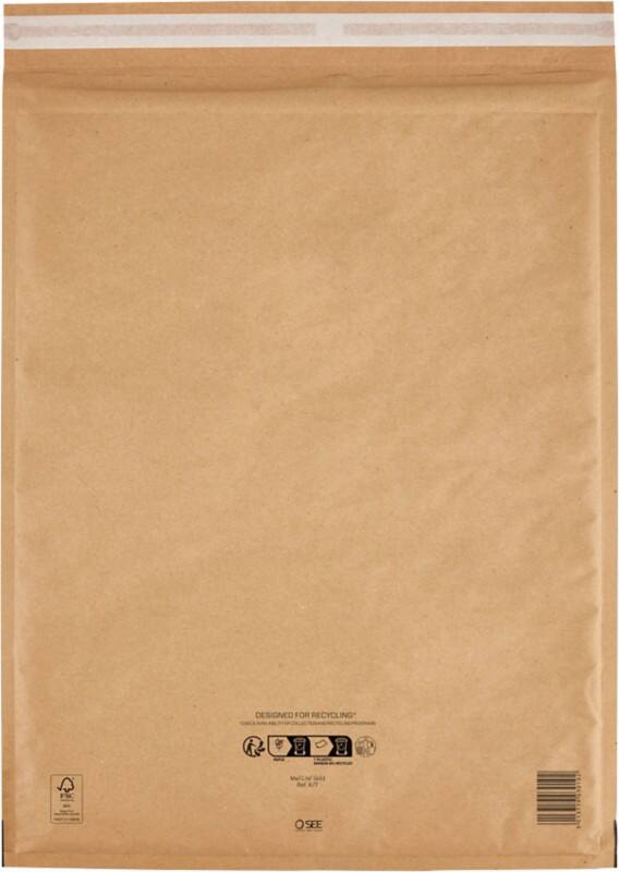 Enveloppes matelassées Mail Lite K/7 Doré Sans fenêtre Bande adhésive 100 unités