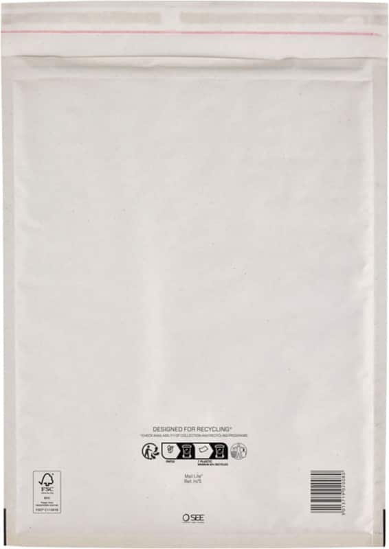 Enveloppes matelassées Mail Lite H/5 Blanc Sans fenêtre Bande adhésive 100 unités