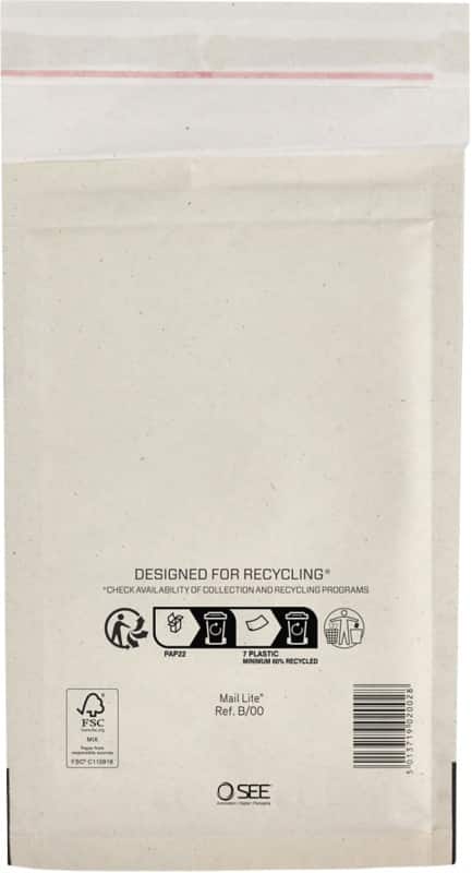 Enveloppes matelassées Mail Lite B/00 Sans fenêtre Bande adhésive 200 unités