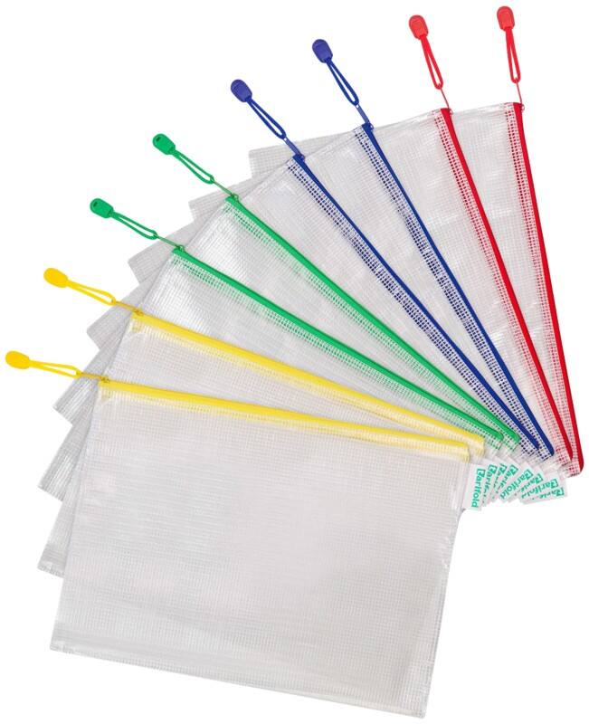 Pochettes Djois A4 Zip PVC (Polychlorure de vinyle) Paysage 27 (l) x 34,5 (p) x 2,5 (h) cm Assortiment 8 unités