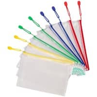 Pochettes Djois A5 Zip PVC (Polychlorure de vinyle) Paysage 19,5 (l) x 26 (p) x 2,5 (h) cm Assortiment 8 unités