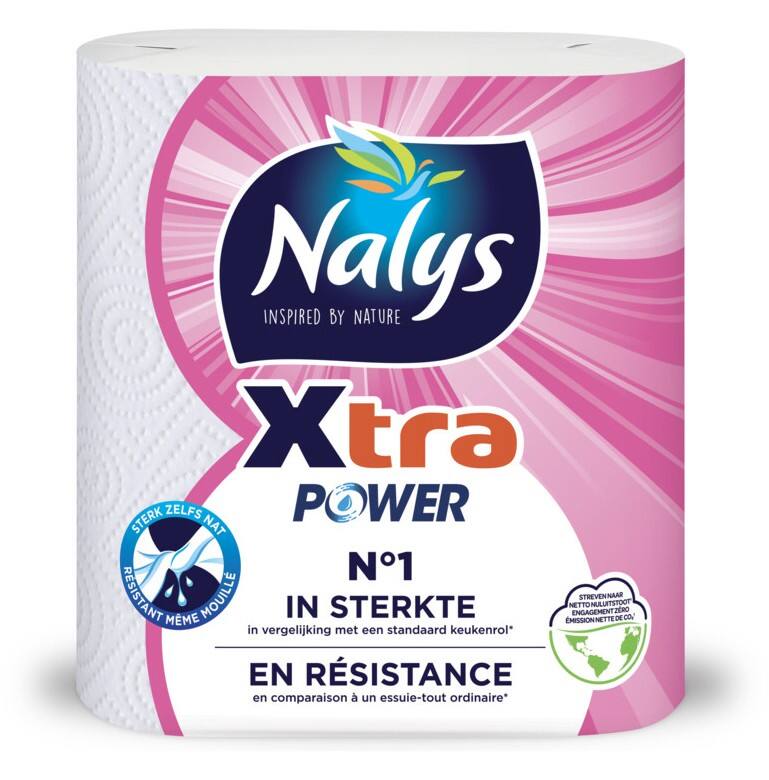 Essuie-tout Nalys Xtra Power 2 épaisseurs 422583 2 rouleaux de 45 feuilles