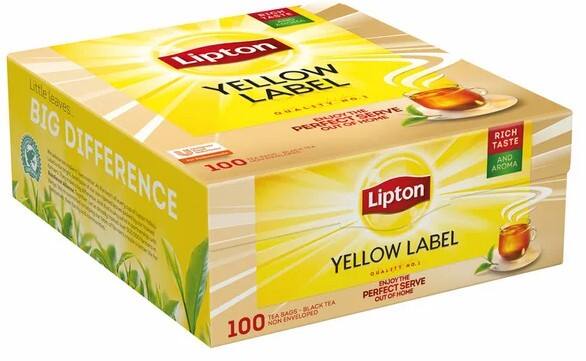 Thé noir Lipton FGS Yellow Label 100 unités