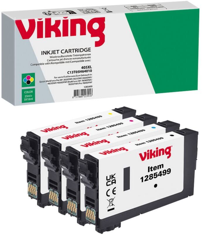 Cartouche jet d'encre Viking C13T05H64010 Compatible NE-RT405XLBKCMY Noir, Cyan, Magenta, Jaune