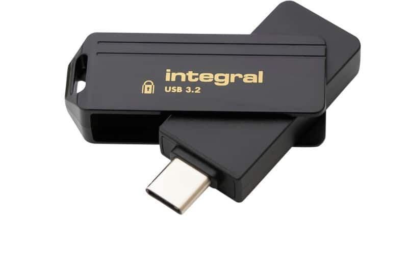 Clé USB Integral 128 Go USB Type-C Doré, noir