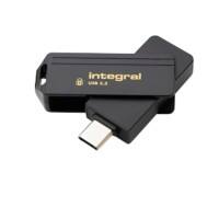 Clé USB Integral 256 Go USB Type-C Doré, noir