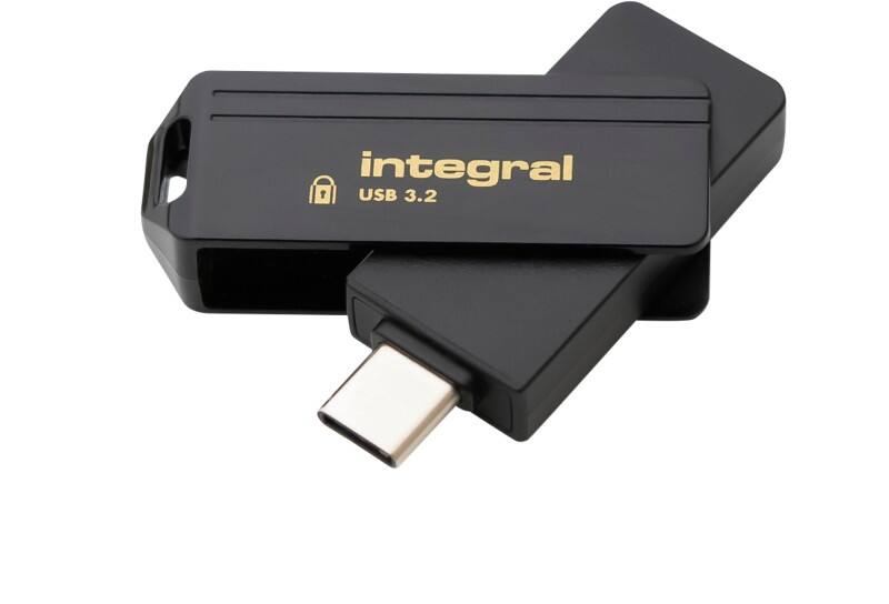Clé USB Integral 32 Go USB Type-C Doré, noir