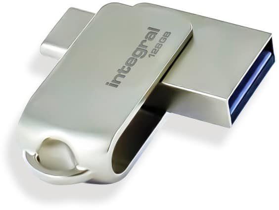 Clé USB Integral 128 Go USB Type-A, USB Type C Argenté