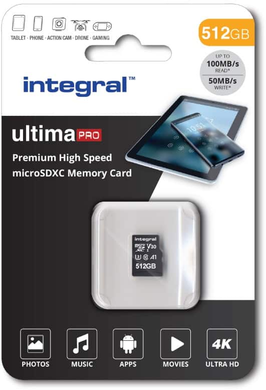 Carte MicroSD Integral micros 512 Go Class 3
