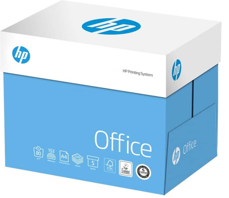 Papier imprimante HP Office A4 Lisse Blanc 153 CIE 5 Paquets de 500 Feuilles