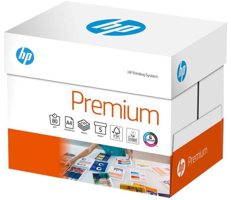 Papier imprimante HP Premium A4 80 g/m² Lisse Blanc 168 CIE 5 paquets de 500 feuilles